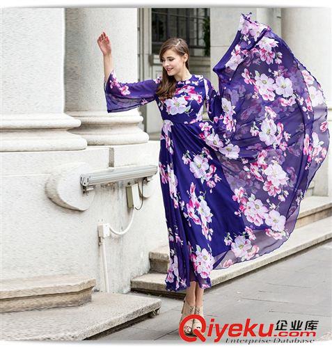 10月17號 實(shí)拍夏季新款歐美氣質(zhì)修身超長雪紡連衣裙拖地長裙大碼女裝