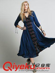 10月14號 美國代購 重工刺繡大擺長裙 仙女中袖連衣裙 女裝原始圖片3