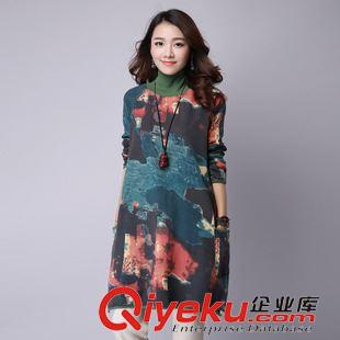 10月8號 實拍盤扣民國風文藝民族風長袖寬松小碎花加厚全棉雙層 連衣裙