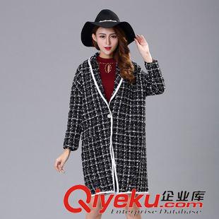 10月7號 2015秋裝新品格子毛呢外套秋冬修身呢子外套呢大衣潮原始圖片3