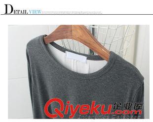 8月18日 2015新款歐美風顯瘦寬松長袖 秋季女裝 胖mm大碼百搭打底衫原始圖片3