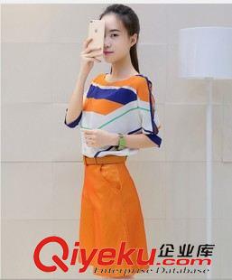 8月1日 歐洲站2015夏季新款女裝真絲短袖褲裙歐美時(shí)尚闊腿褲兩件套裝 潮