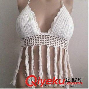 小背心.裹胸 速賣通ebay手工編織全棉bjn性感沙灘流蘇手鉤文胸裹胸原始圖片2