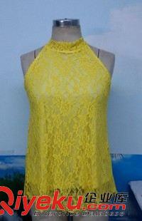 小背心.裹胸 2015年 夏裝速賣通爆款 歐美風(fēng)黃色蕾絲背心女上衣原始圖片3
