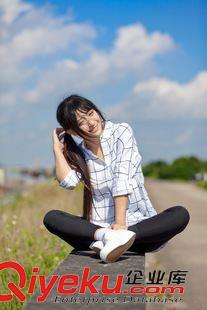 襯衫 【實拍】秋裝新款韓版長袖棉麻格子百搭休閑襯衣女原始圖片3