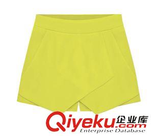 短褲 2014熱賣女裝前片交叉糖果色休閑褲超短褲夏季歐美褲裙原始圖片3