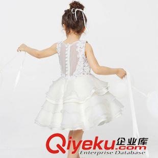 新款預定 預定 女童花朵歐根莎禮服裙 花童婚紗裙禮服裙歐美白色公主裙