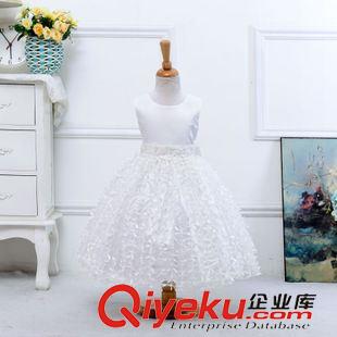 童裙 預(yù)定 白色碎花公主裙花童婚紗禮服裙韓版純色蕾絲小花配飾連衣裙