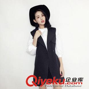 9.23新款 9065  韓國東大門實拍一件代發韓版OL風純色純棉長款女式馬甲背心原始圖片2