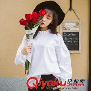 9.21新款 19081韓國東大門代購實拍女裝批發純色韓版簡約純棉女式寬松襯衫原始圖片2
