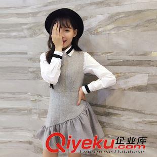 9.16 新款 3515韓國東大門代購實拍一件代發(fā)韓版純色簡約棉麻顯瘦背心連衣裙原始圖片2