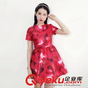 6.1 新款 2228一件代發(fā)韓版女裝東大門實拍民族風(fēng)愛心桃印花棉織顯瘦連衣裙