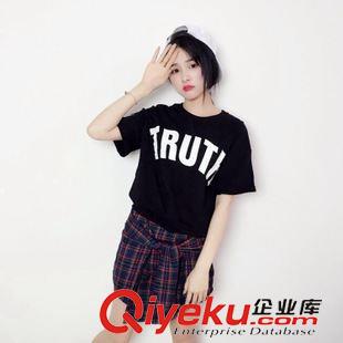 6.1 新款 2235一件代發(fā)韓版女裝東大門代購實(shí)拍休閑風(fēng)假兩件拼接字母連衣裙原始圖片2