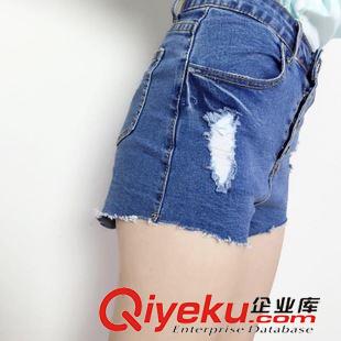 5.15 新款 8079韓國東大門代購實拍夏季新款休閑百搭高腰釘扣牛仔短褲原始圖片2