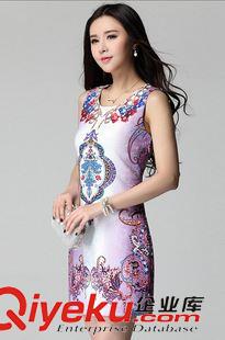 2015夏季第四波 2015秋冬裝新款大碼女裝歐美A字連衣裙無袖打底背心裙子原始圖片3