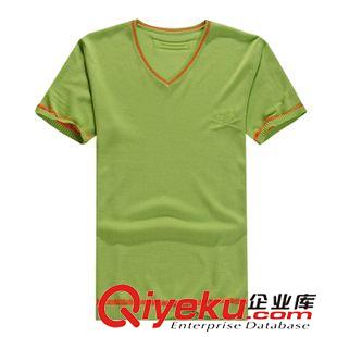針織衫短袖T恤 夏季20新款男 V領(lǐng) 針織拼接桑蠶絲 短袖t恤男半袖T恤 衫