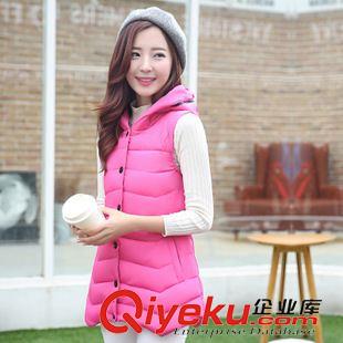 雪紡紗 實拍2015韓版修身 羽絨棉服女中長款外套棉衣連帽馬夾女裝601原始圖片2