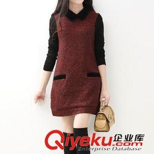 連衣裙10月份10號 秋冬裝新款 韓版連衣裙胖妹妹韓版寬松毛呢外套上衣原始圖片2