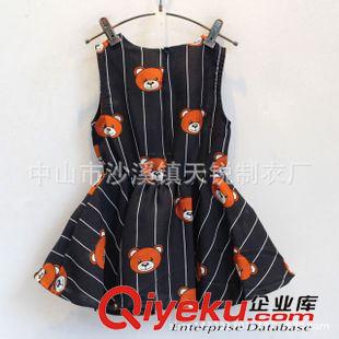 童裝 女童連衣裙 2015夏裝新款 韓版兒童豎條紋卡通裙子 童裝定制原始圖片3