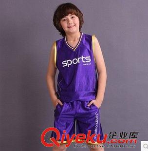 藍球服 足球服 童裝男童夏裝2014新品兒童運動套裝男大童籃球服背心短褲套裝薄原始圖片3