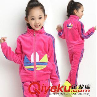 ╟ 套裝 童裝女童秋季新款2015中大童春款運(yùn)動(dòng)寶寶衣服兒童天鵝絨套裝韓版原始圖片2