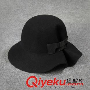 秋冬毛呢帽 毛線帽 韓國(guó)代購(gòu)新品蝴蝶結(jié)秋冬純毛呢帽子戶外休閑防曬遮陽(yáng)帽女荷葉邊