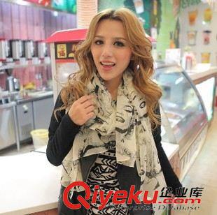 雪紡絲巾 v型尚雅女 秋冬季絲巾長款韓版雪紡紗巾多款絲巾多款批發(fā)原始圖片2