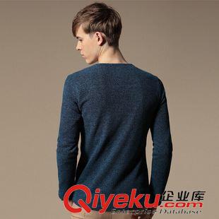 長(zhǎng)袖T恤/長(zhǎng)袖polo衫 廠價(jià)直銷 一件代發(fā) 秋款大碼棉麻打底衫男士純色鏤空V領(lǐng)長(zhǎng)袖T恤衫原始圖片3