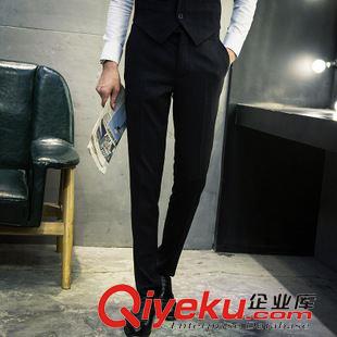 休閑褲 林彎彎2015秋裝新款男士白色休閑褲男修身錐型褲子腰部貼皮長褲男