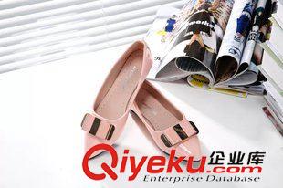 2015年3月中旬新款 秋季漆皮女士鞋尖頭蝴蝶結平底鞋淺口低幫鞋女防水臺單鞋子 批發原始圖片2