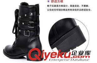 短靴 zp 韓國英倫春秋中筒靴女靴 靴子系帶機車靴馬丁靴女鞋一件代發(fā)原始圖片3
