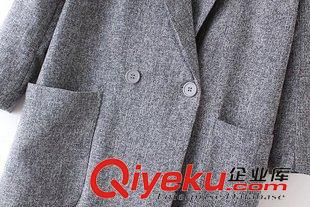 2015年9月20上新 2015秋季女裝新款   韓版休閑時尚寬松棉麻長款風(fēng)衣大衣外套