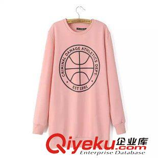 2015年8月28上新 2015秋季女裝新款   歐美風(fēng)休閑時(shí)尚印花小人灰色寬松衛(wèi)衣