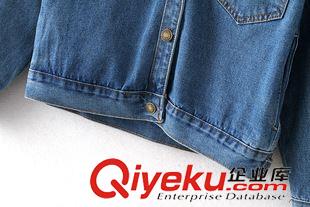 2015年7月19上新 2015秋季女裝新款  韓版時尚立領雙口袋牛仔小外套百搭短外套