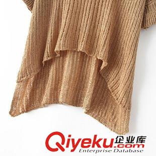 2015年7月14上新 2015夏季女裝新款  韓版休閑時(shí)尚純色七分喇叭袖中長(zhǎng)款針織衫