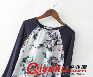 2015年7月14上新 歐美風2015夏季女裝新款  休閑時尚數碼印花插肩袖寬松T恤