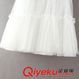 2015年7月9上新 2015夏季女裝新款  韓版休閑時尚蕾絲拼接網紗蓬蓬裙連衣裙