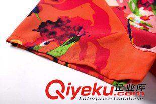 2015年7月8上新 歐美風2015夏季女裝新款  休閑時尚V領系帶收腰印花連體褲原始圖片3