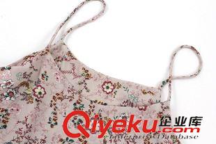2015年7月1上新 歐美風(fēng)2015夏季女裝新款  休閑時(shí)尚假兩件碎花印花吊帶長裙原始圖片2