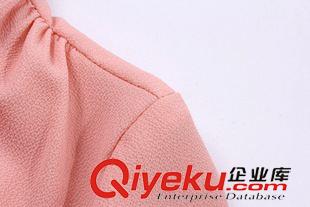 2015年7月1上新 歐美風(fēng)2015夏季女裝新款  休閑時(shí)尚純色系帶七分袖連衣裙原始圖片2