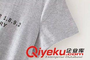2015年6月3上新 歐美風2015夏季女裝新款  時尚休閑圓領短袖針織字母長裙