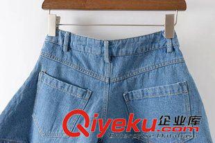 2015年6月2上新 2015夏季女裝新款  休閑時(shí)尚大喇叭褲腳牛仔裙褲闊腿褲短褲