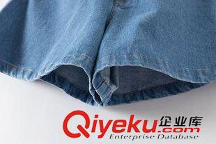 2015年6月2上新 2015夏季女裝新款  休閑時(shí)尚大喇叭褲腳牛仔裙褲闊腿褲短褲