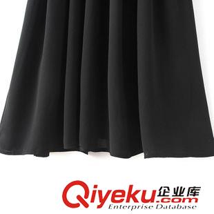 2015年6月2上新 2015夏季女裝新款  韓版時尚撞色拼接V領無袖吊帶收腰連衣裙