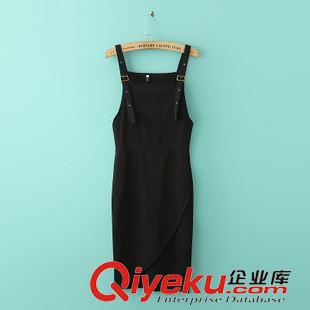 2015年4月25上新 2015夏季女裝新款  韓版中長款開叉包臀背帶連衣裙純棉T恤兩件套原始圖片2