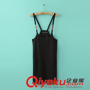 2015年4月25上新 2015夏季女裝新款  韓版字母印花短袖T恤背帶裙連衣裙套裝原始圖片3