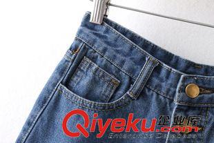 2015年4月22上新 2015夏季女裝新款  韓版時尚4?？勖叢灰?guī)則牛仔短褲熱褲原始圖片3