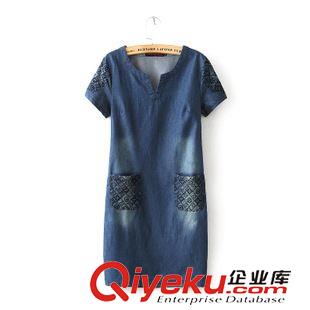 2015年4月22上新 2015夏季女裝新款  歐美風(fēng)休閑時尚圓領(lǐng)刺繡楓葉無袖連衣裙