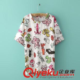 2015年4月22上新 2015夏季女裝新款  韓版時尚短袖修身寬松刺繡牛仔連衣裙A字裙
