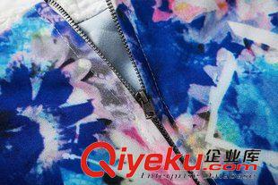 2015年4月16上新 2015夏季女裝新款  歐美風休閑時尚數(shù)碼印花蕾絲花邊連衣裙原始圖片3